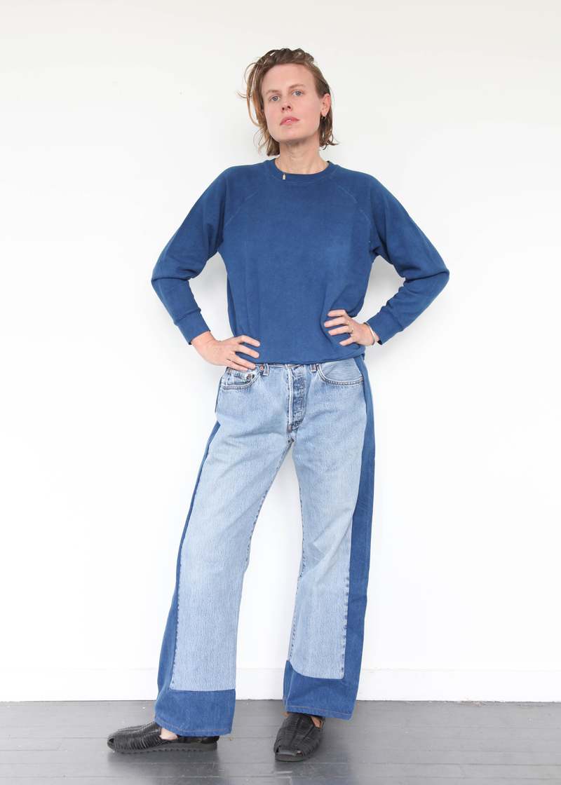 B Sides Reworked Slouch denim - Vintage Indigo/Van Blue