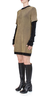 Priscavera Velvet Mesh Layered T-Shirt Dress - Obsidian/Olive Oil - Thumbnail 3
