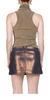 Priscavera Velvet Mesh Turtleneck Tank - Olive Oil - Thumbnail 3