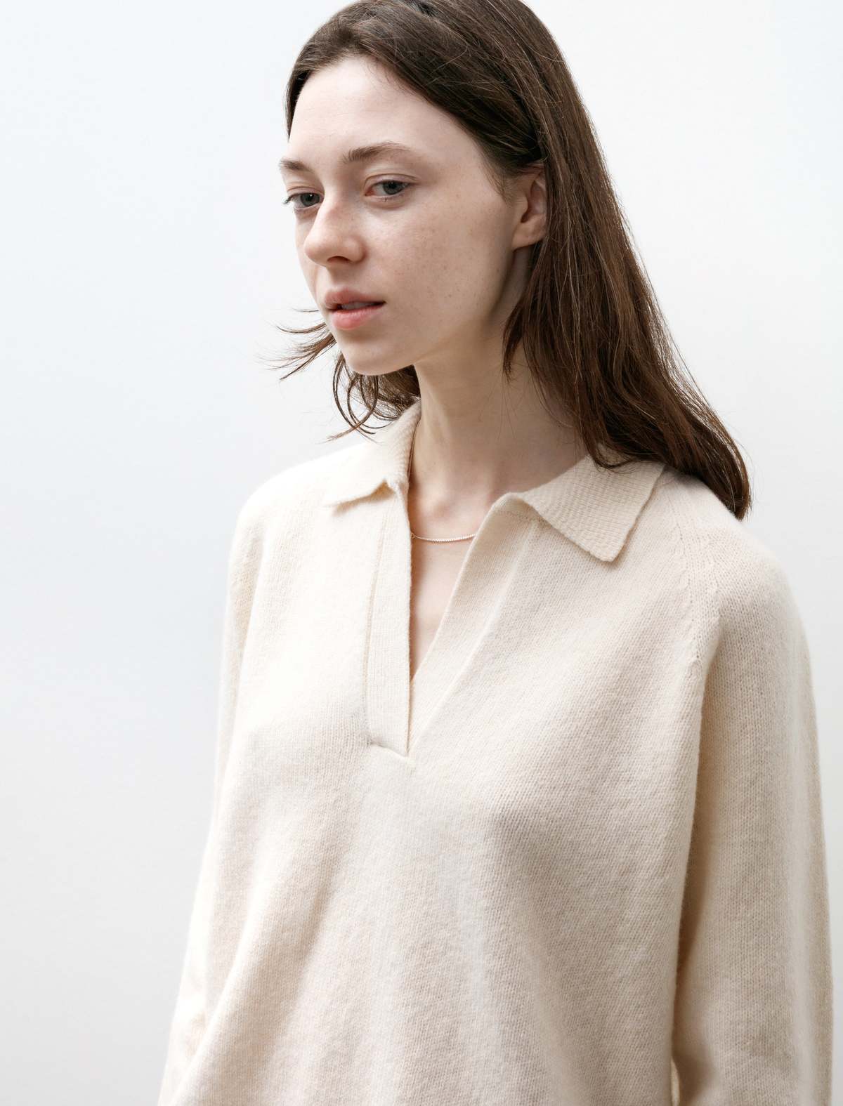 Sunspel Lambswool Polo - Ecru - Image 2 of 4