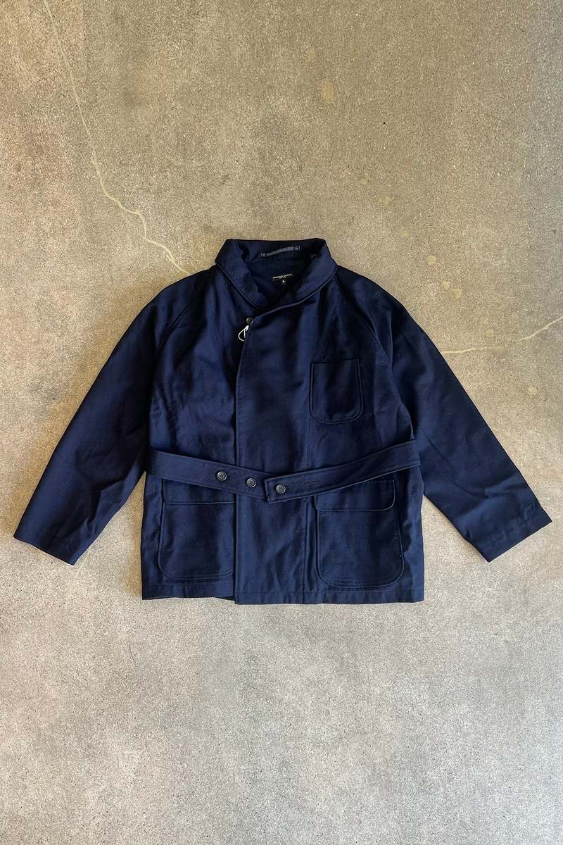 Engineered Garments Wool Smoking Jacket - Dark Navy | Garmentory