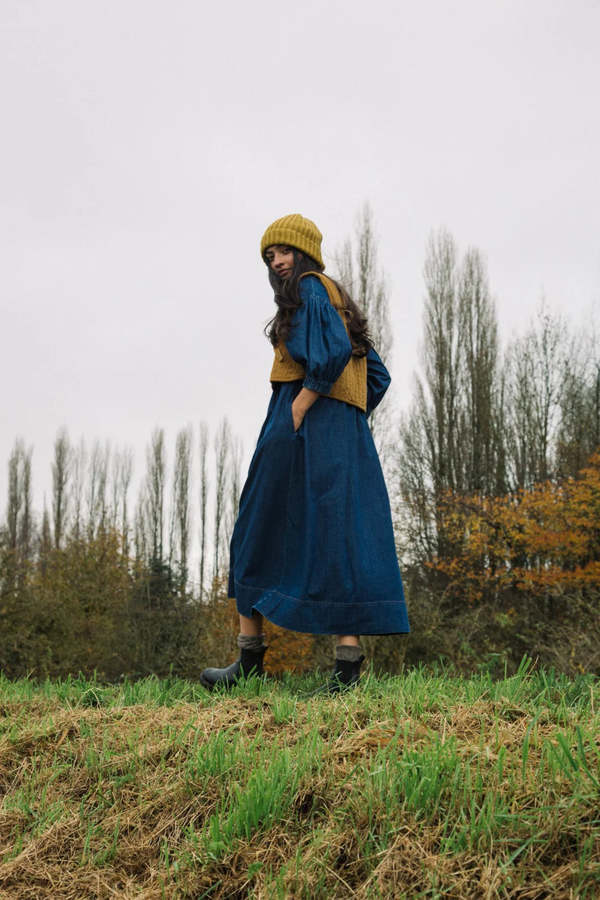 beaumont organic Harumi-Leigh Organic Cotton Denim Dress - Mid Blue on  Garmentory