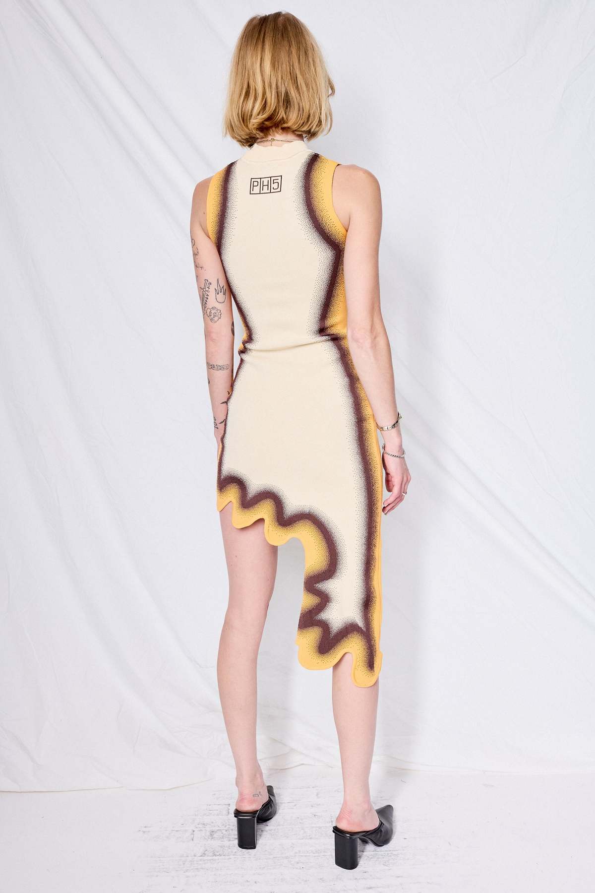brooklyn wavy asymmetric sleeveless midi dress BROOKLYN WAVY ASYMMETRIC DRESS L main image 0
