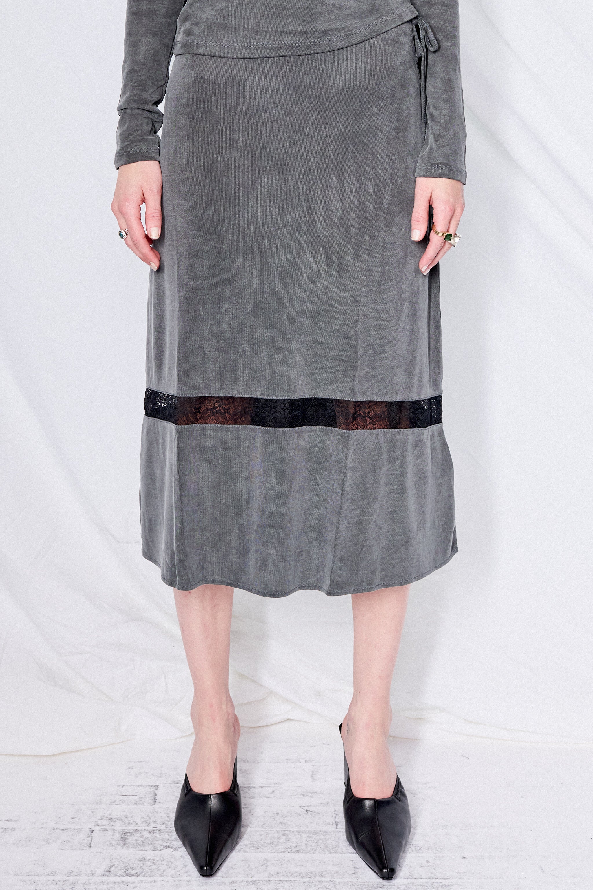 ◆GROVE◆ GRVR SPORTS Balloon Skirt GREY GB3FW-SMS006GREY Size XS - XXL Warm Sweat Balloon Skirt Grey Dark Grey Skirt