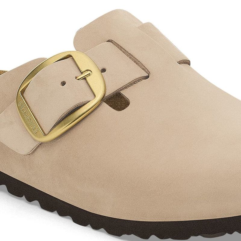 Birkenstock Boston Big Buckle Nubuck Leather Sandal - Sandcastle (Narrow)