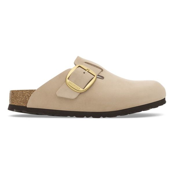 Birkenstock Boston Big Buckle Nubuck Leather Sandal - Sandcastle (Narrow)