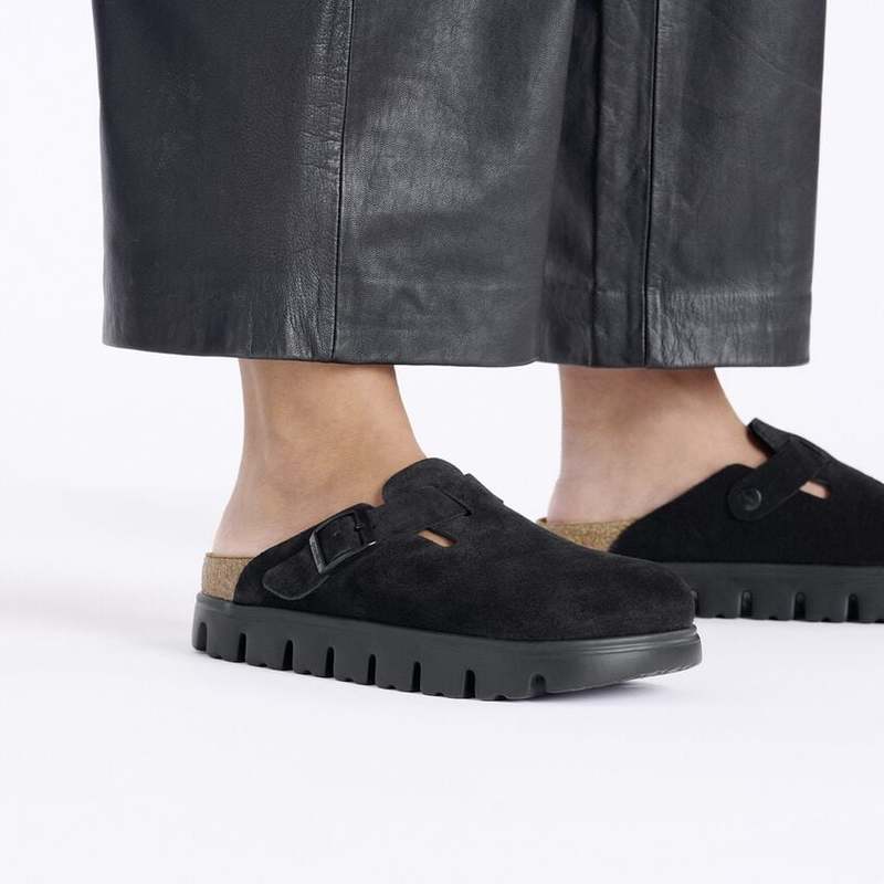 Birkenstock Boston Chunky Suede Sandal - Black Birkenstock Boston Chunky Suede Sandal - Black