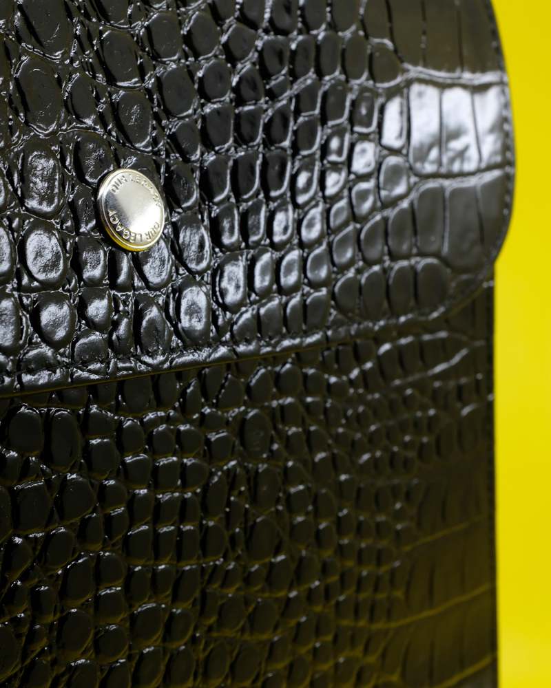 Our Legacy Black Licorice Croc Bull Hide Leather Extended