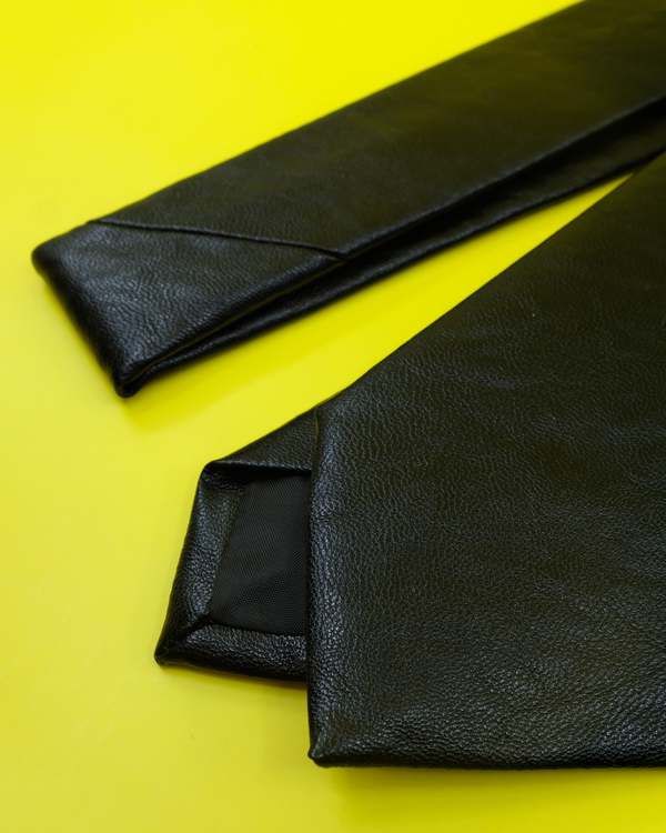 Our Legacy Real Fake Leather Tie - Black | Garmentory