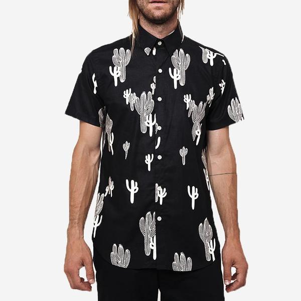 18 Waits The Dylan Short-Sleeve Shirt - Navy Cacti