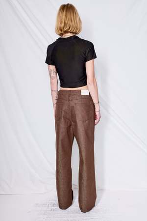 AMOMENTO Colored Straight Fit Denim - Brown | Garmentory