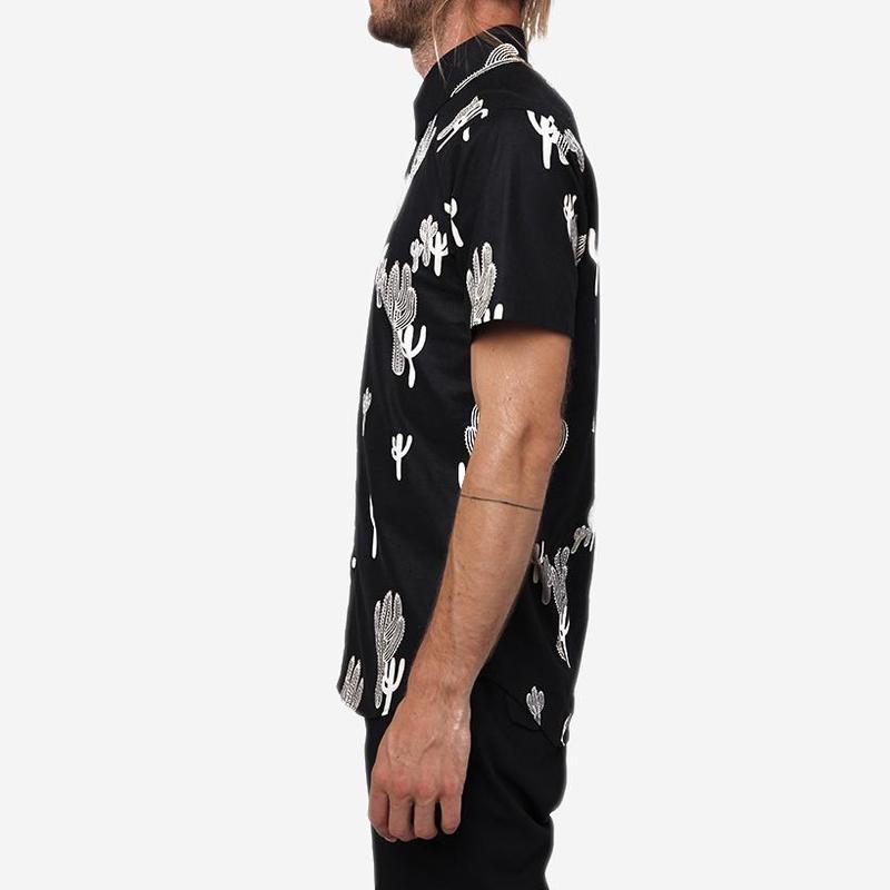 18 Waits The Dylan Short-Sleeve Shirt - Navy Cacti
