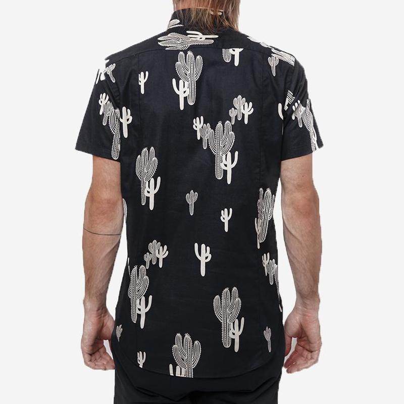 18 Waits The Dylan Short-Sleeve Shirt - Navy Cacti