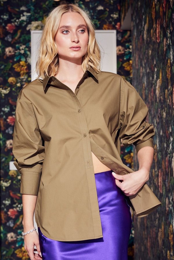 Lindsay Nicholas New York Marcia Oversized Shirt - Olive