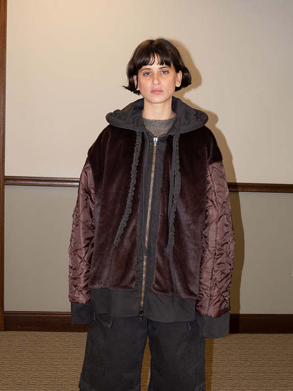 Ottolinger Reversible Furry Denim Jacket Dark Brown on Garmentory