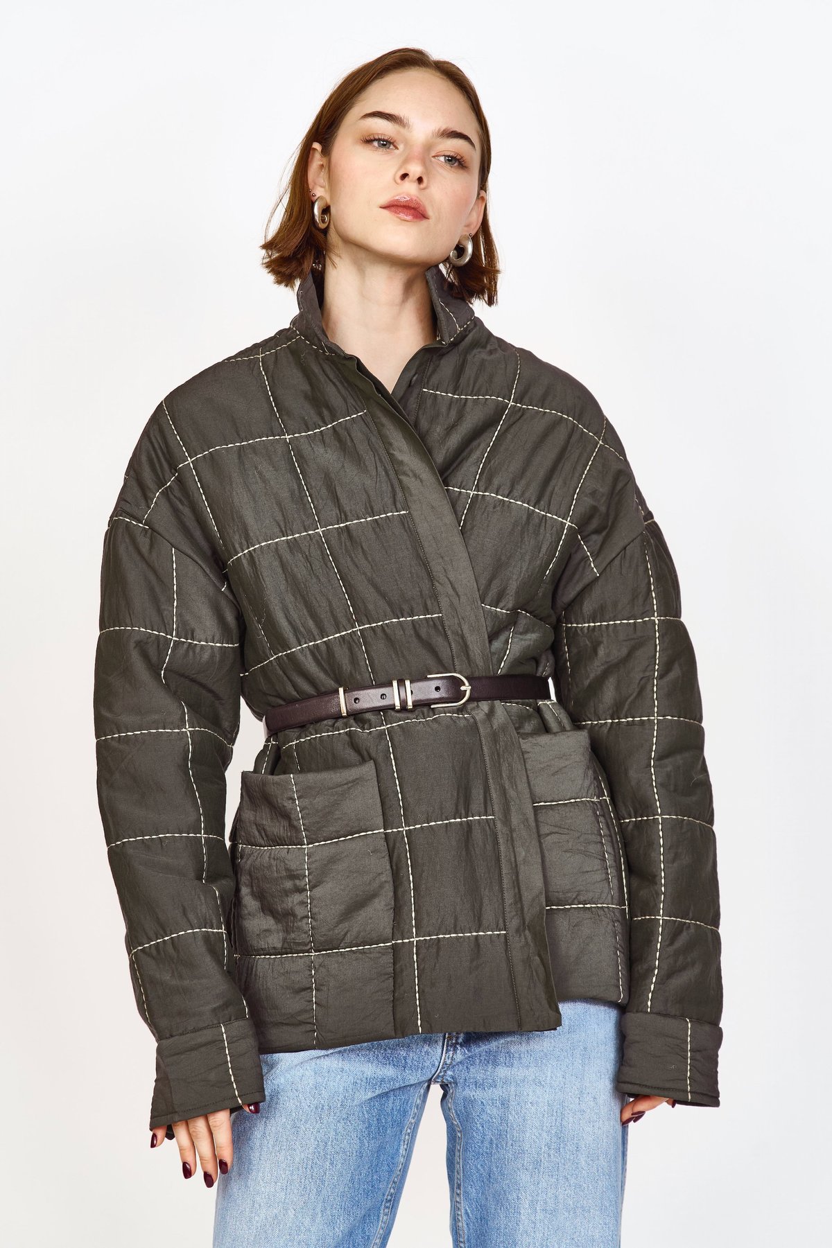 MIRTH CAFTANS Tahoe Quilted Jacket - black olive - Image 1 of 7