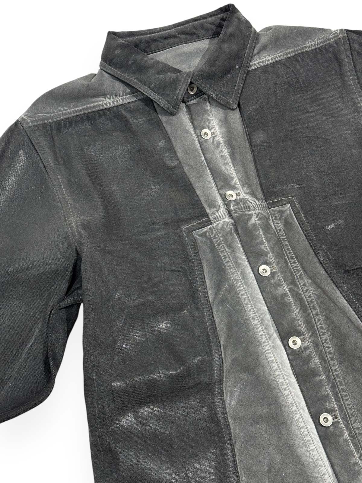 Rick Owens Splintered Denim Shirt - Stone | Garmentory