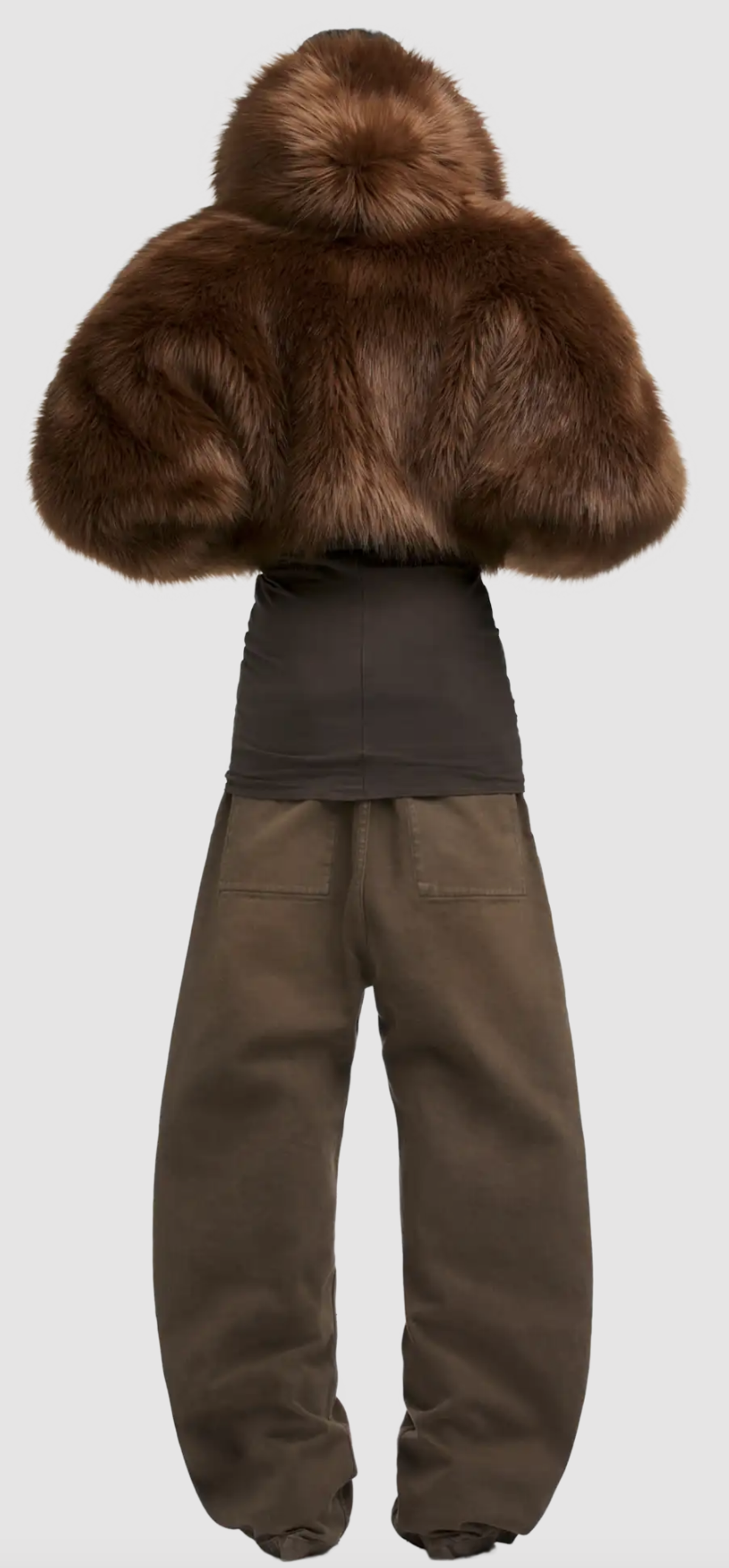 entire studios Vicinity Cropped Faux Fur Jacket - Trout | Garmentory