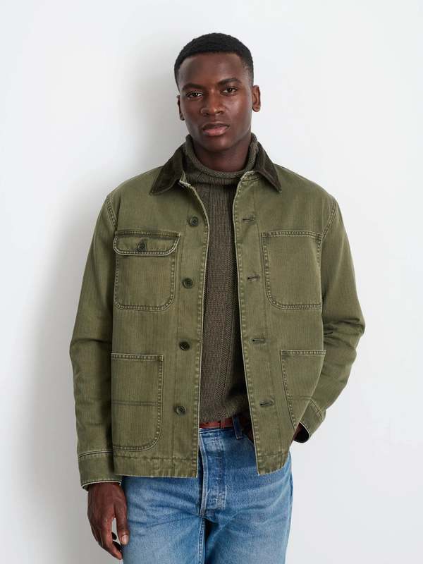 Alex Mill Cotton Herringbone Work Jacket - Field Olive | Garmentory