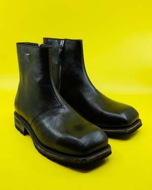 Our Legacy Leather Engine Boot - Deep Black | Garmentory
