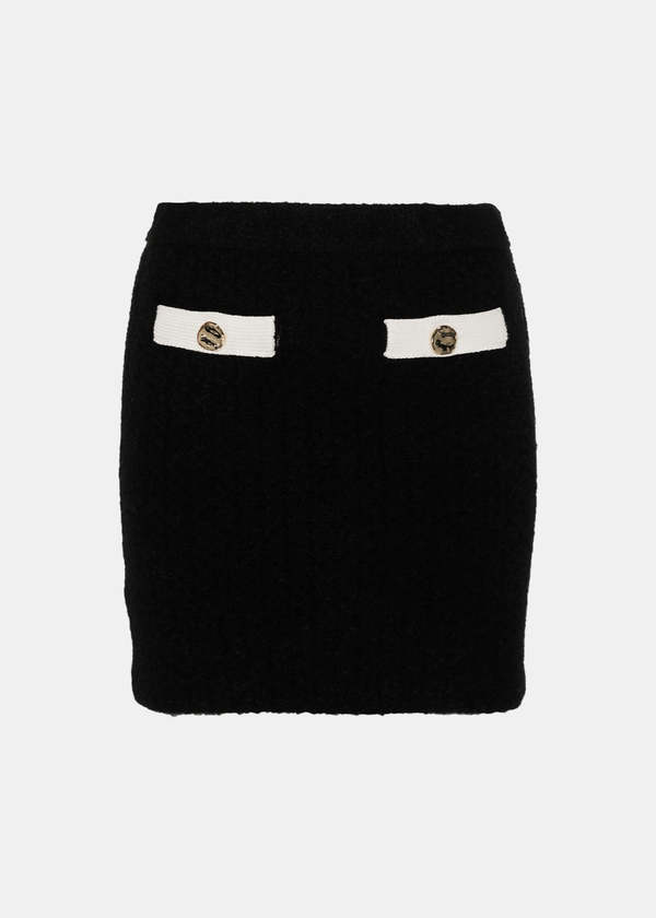Self-Portrait Knitted Mini Skirt - Black