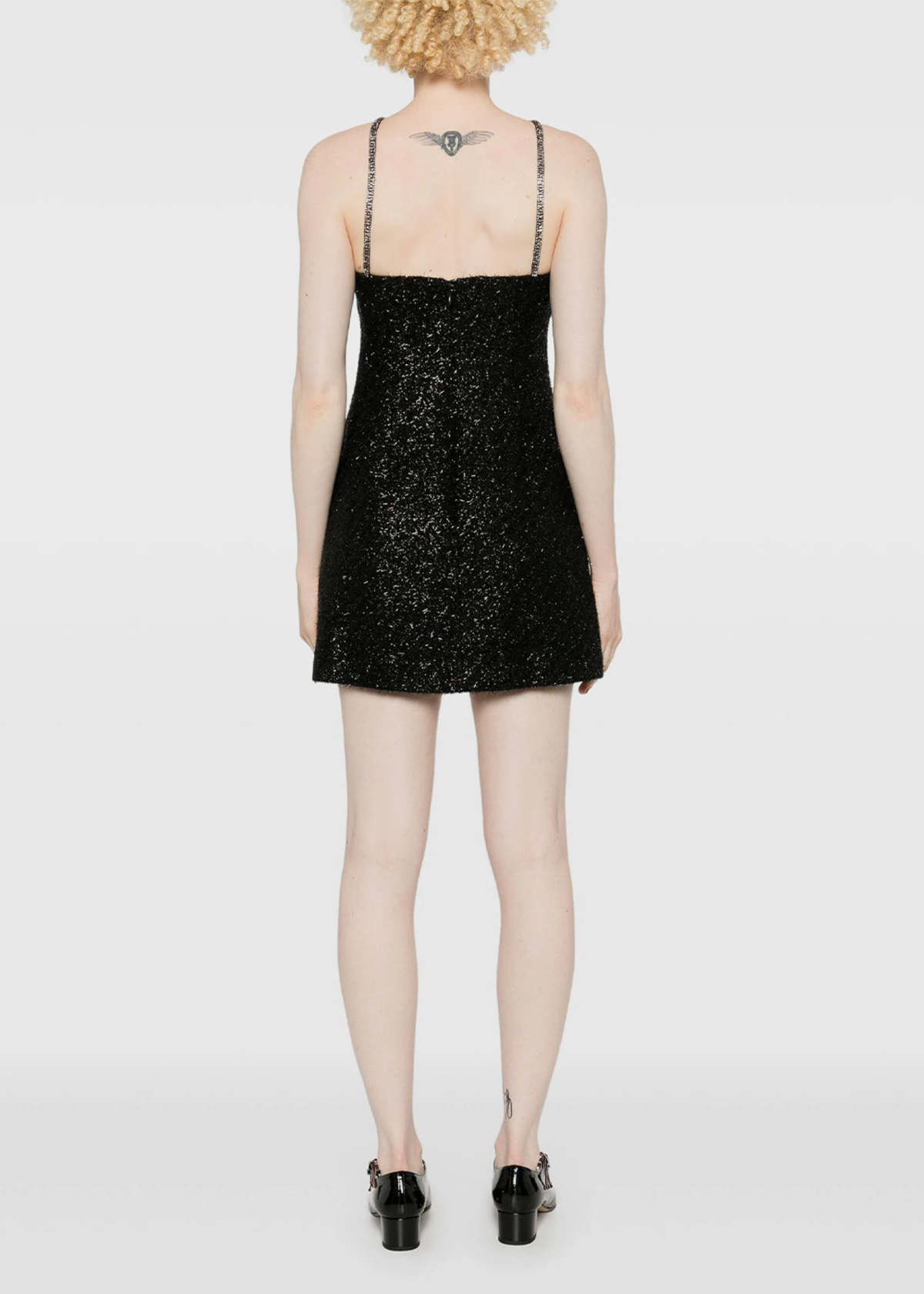 Self-Portrait Tinsel Boucle Halter Mini Dress - Black
