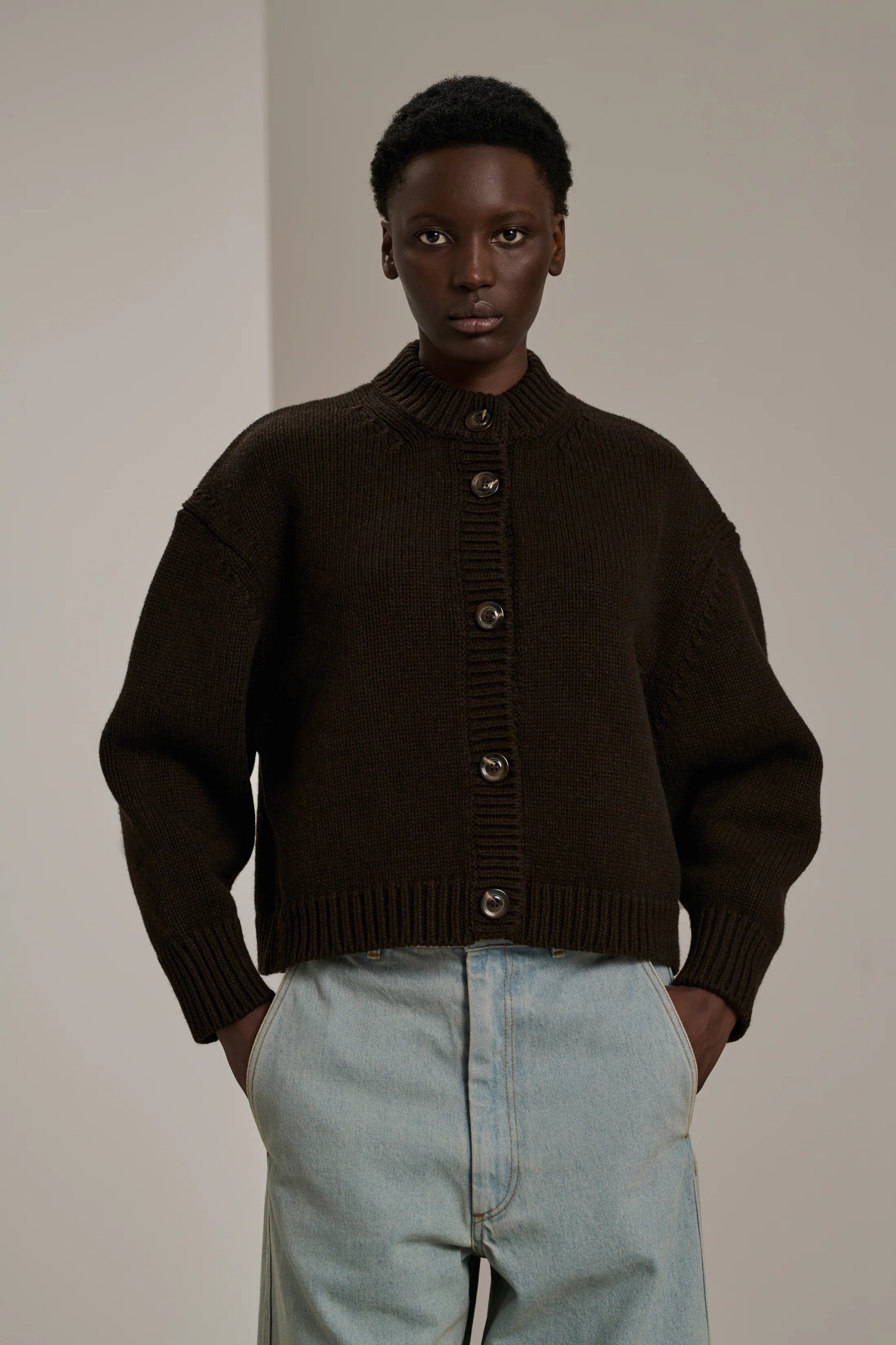 Soeur Leonard Cardigan - Chocolat Marron | Garmentory