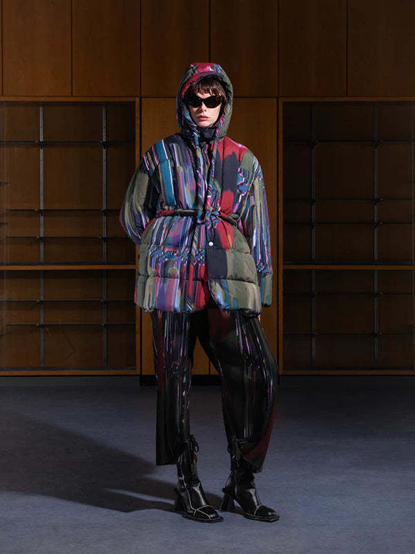 Henrik Vibskov Puff Puffer Jacket - Dark Tetris Drips | Garmentory