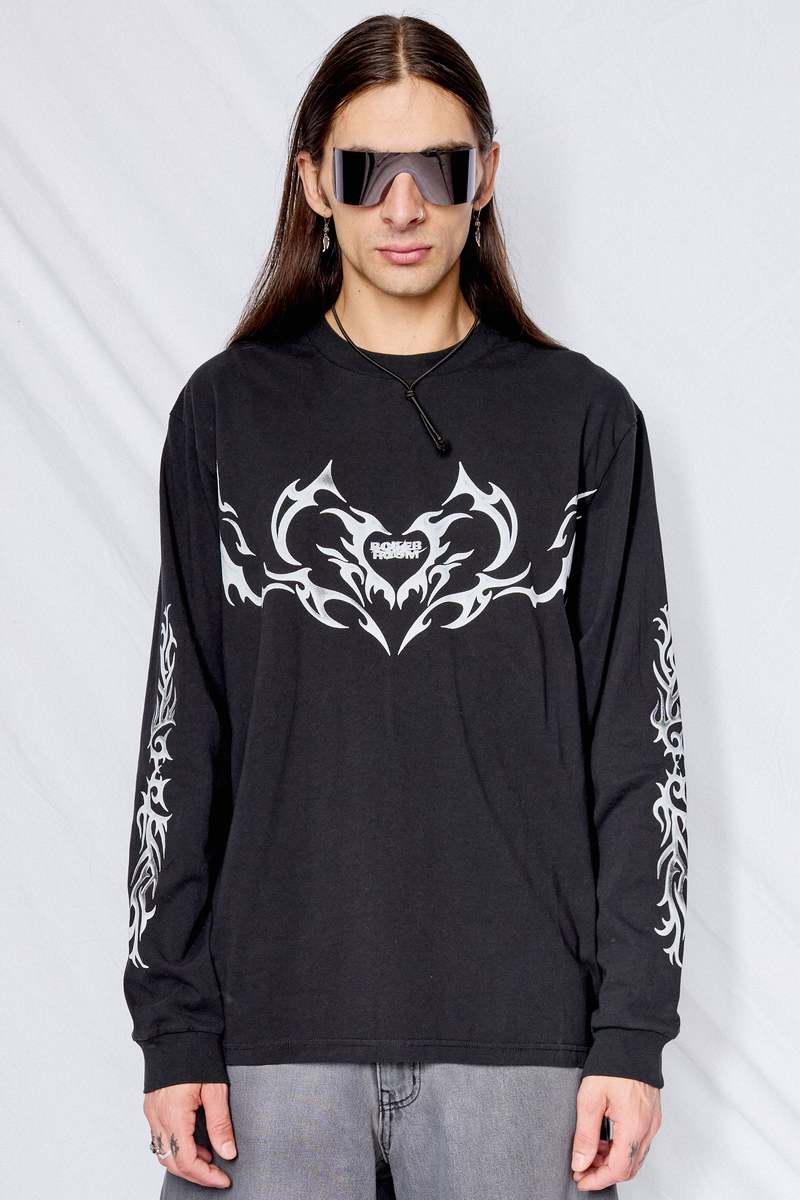 BOILER ROOM Petrol LS T-Shirt Black メッシュ BOILER ROOM Petrol LS T-Shirt Black メッシュ