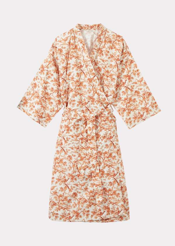 Caramel WOMEN'S NIGHT ROBE - ORANGE TREE TOP PRINT