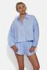 The Tile Club Gansett Poplin Crop Shirt - Chambray - Thumbnail 3