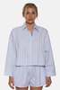 The Tile Club Gansett Poplin Crop Shirt - Multi Stripe - Thumbnail 1