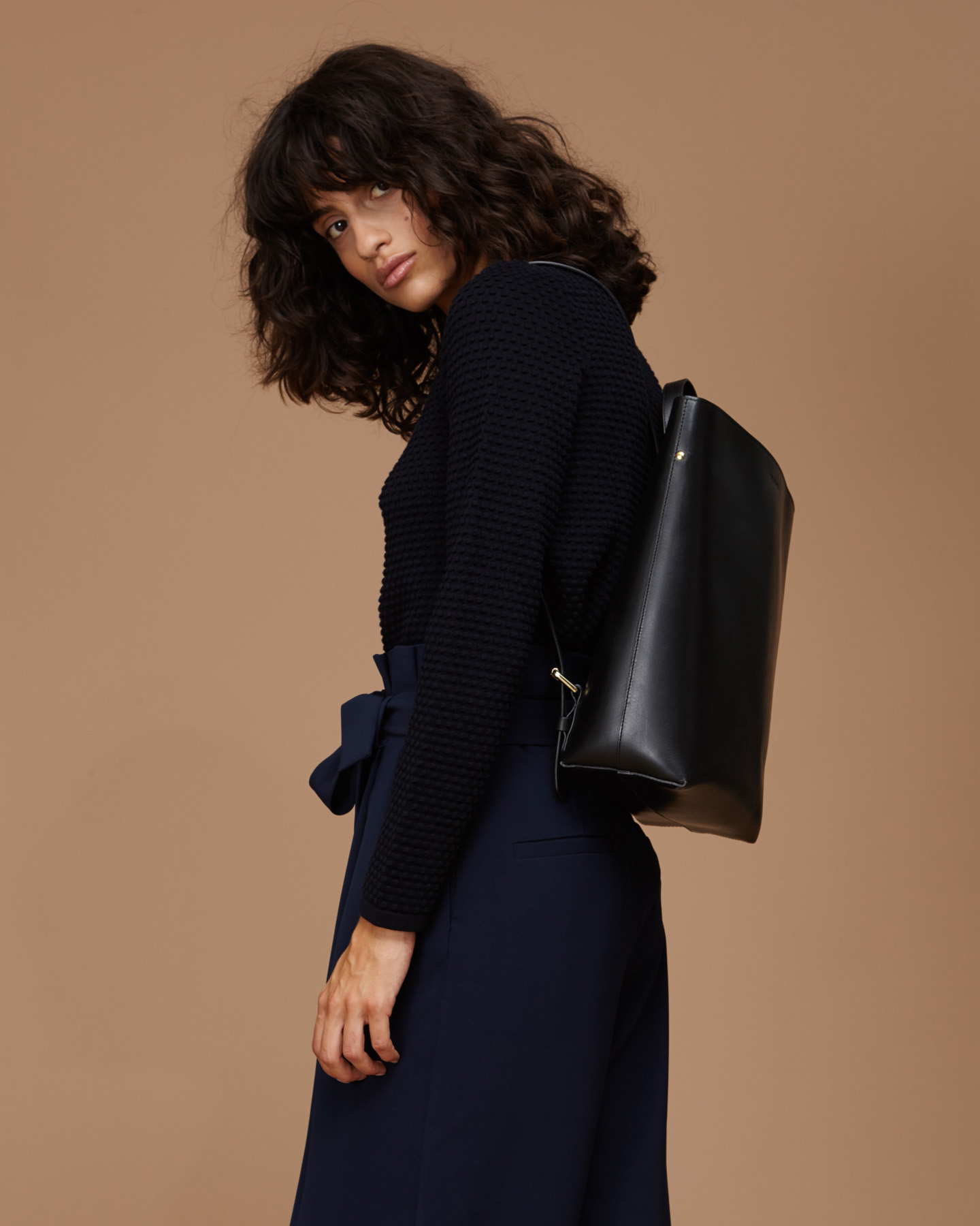 The Stowe Black Alex Leather Backpack Alex Leather Backpack – ZoeyMuzeLeather main image 4