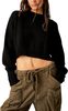 Free People Easy Street Crop Pullover - Black - Thumbnail 1