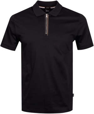 Hugo Boss Polston 36 Half-Zip Polo Shirt - Black | Garmentory