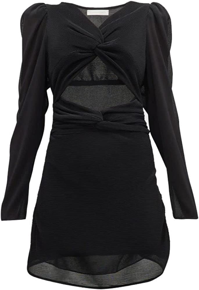 LoveShackFancy Nanita Twisted Cutout Knit Mini Dress - Black | Garmentory