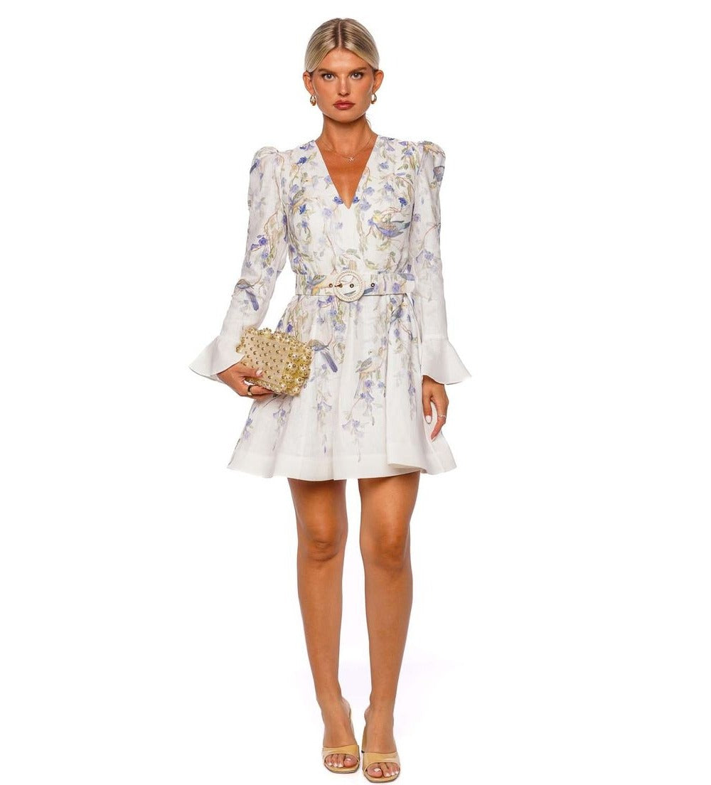Zimmermann Natura Mini Dress - Blue Birds