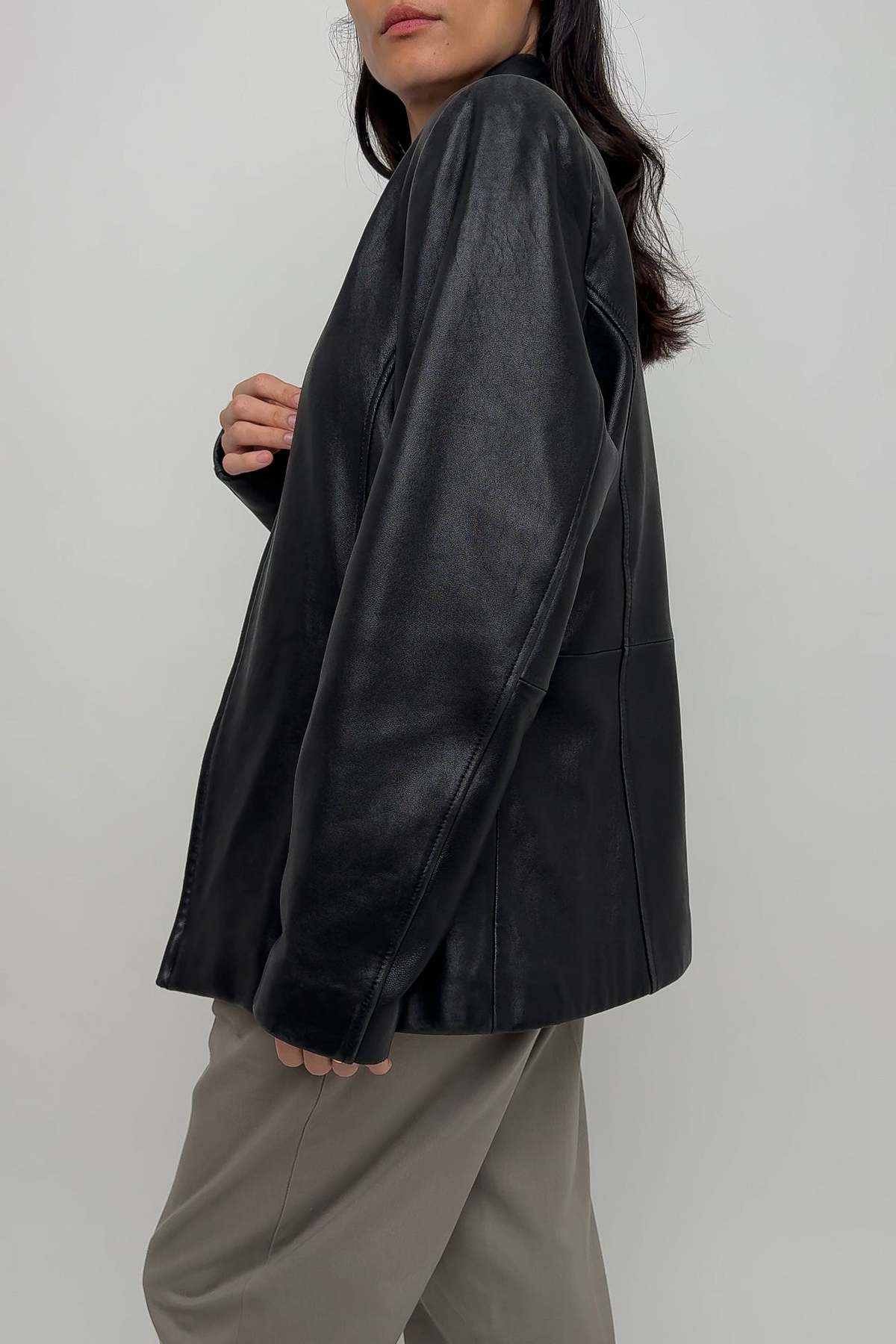 Vintage 90s Leather Zip Up Jacket - Noir | Garmentory