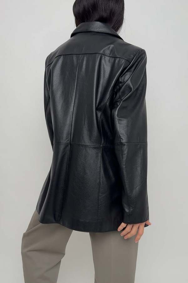 Vintage 90s Leather Zip Up Jacket - Noir | Garmentory
