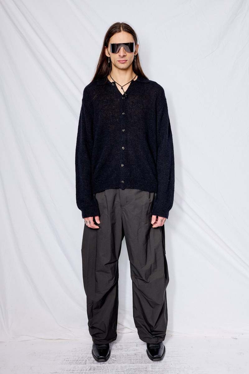 Our Legacy Evening Polo | Black Fuzzy Alpaca | Canoe Club