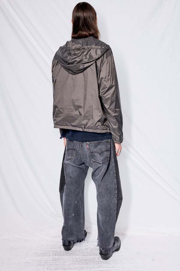 AMOMENTO Glossy Nylon Half Zip-Up Jumper - Charcoal | Garmentory