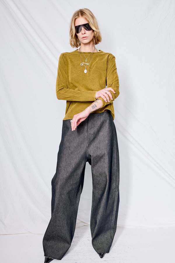 Gabriela Coll Garments Organic Cotton Long Sleeve T-Shirt - Olive