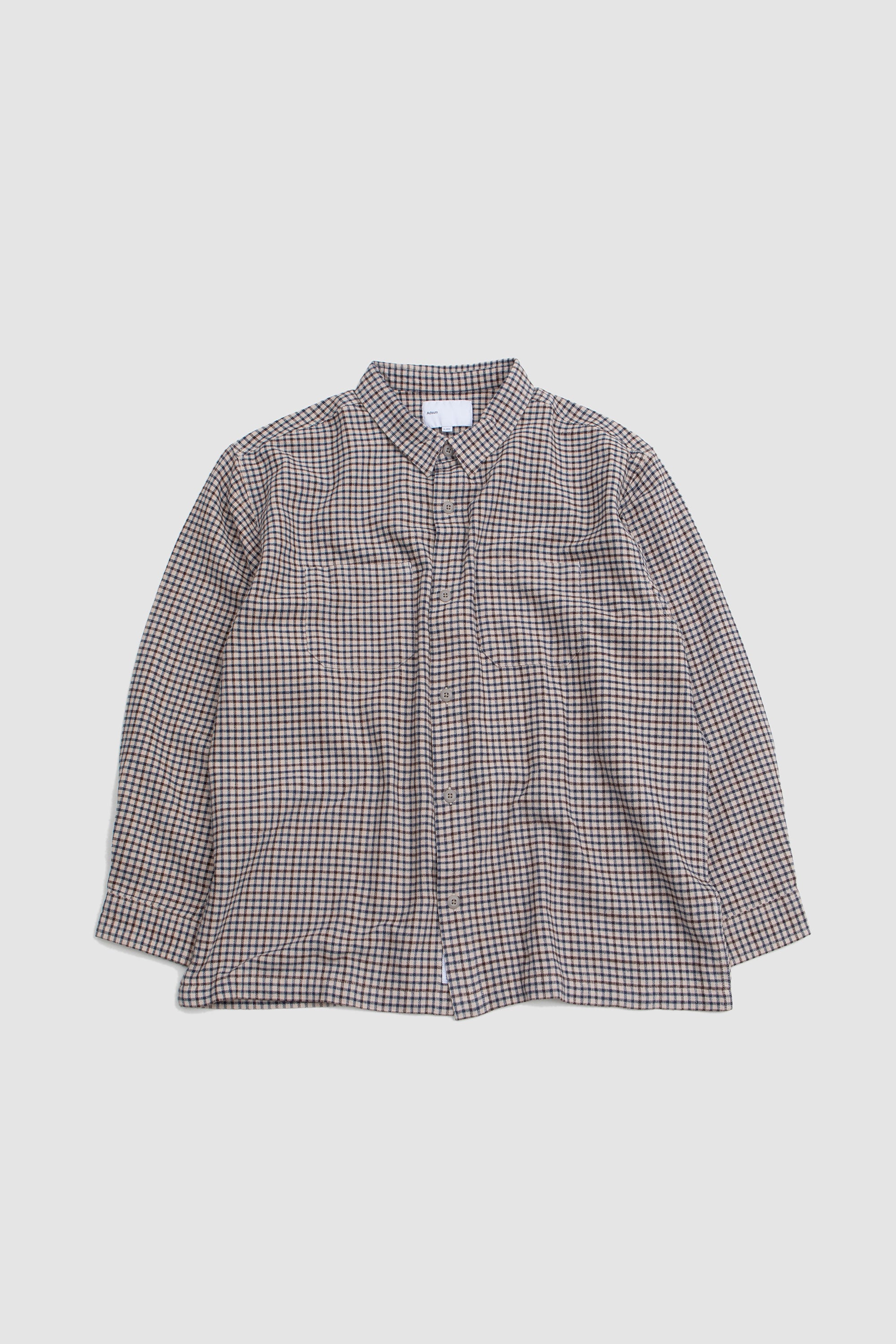 Adsum Flat Hem Workshirt - Beige Check | Garmentory