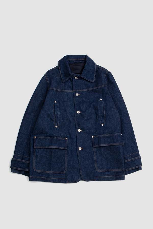 Wales Bonner Shadow Denim Jacket - Raw Denim Deep Blue