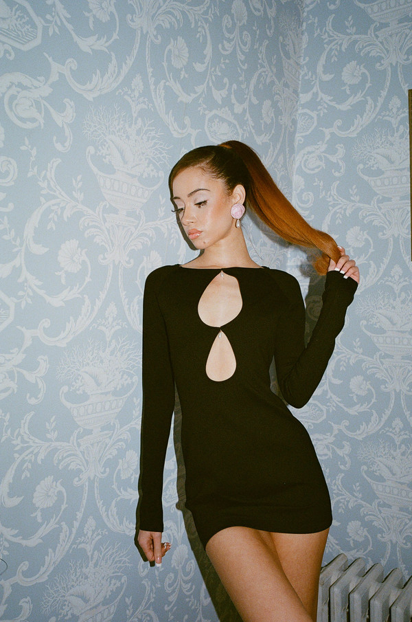 Danielle Laraque Marisol Keyhole Mini Dress - Black | Garmentory