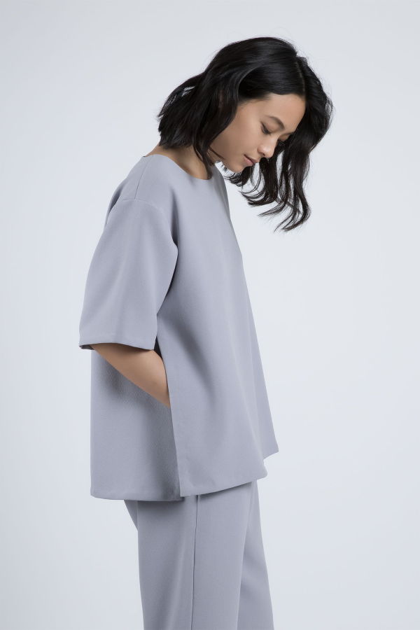 KAAREM Ironwood Overlap Pocket Top - Taro