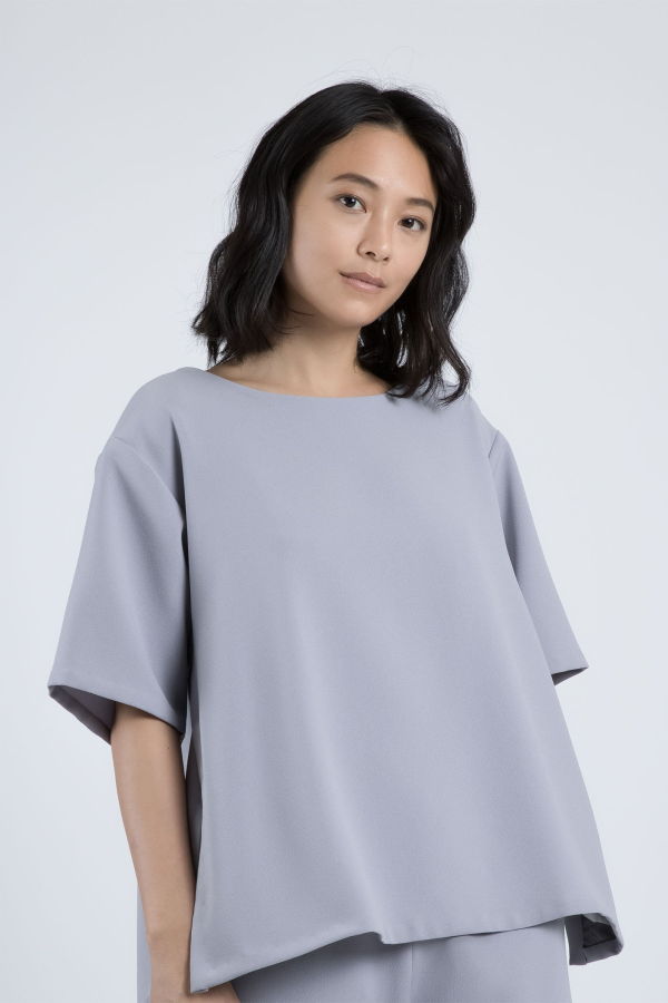 KAAREM Ironwood Overlap Pocket Top - Taro