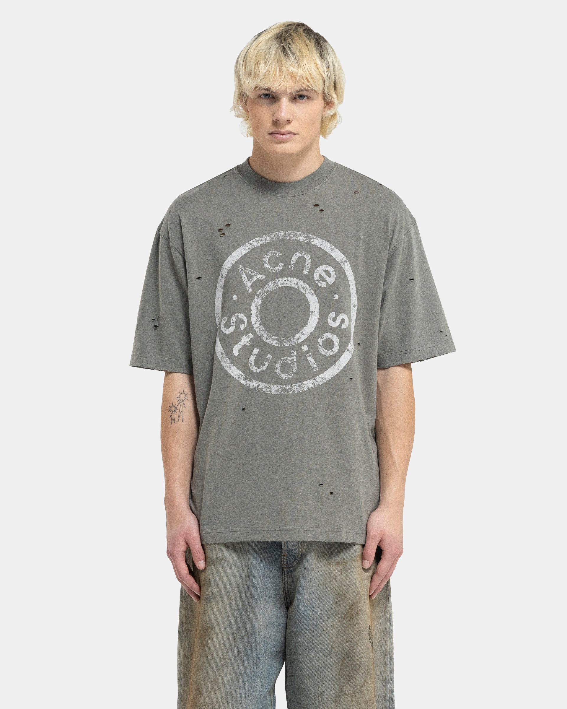 ★Acne Studios★ Logo relaxed fit short sleeve t-shirt moss Acne Studios - Logo t-shirt - Relaxed fit - Moss Green