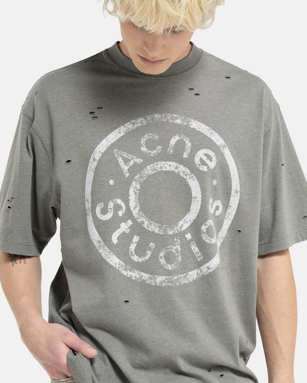 ★Acne Studios★ Logo relaxed fit short sleeve t-shirt moss Acne Studios - Logo t-shirt - Relaxed fit - Moss Green