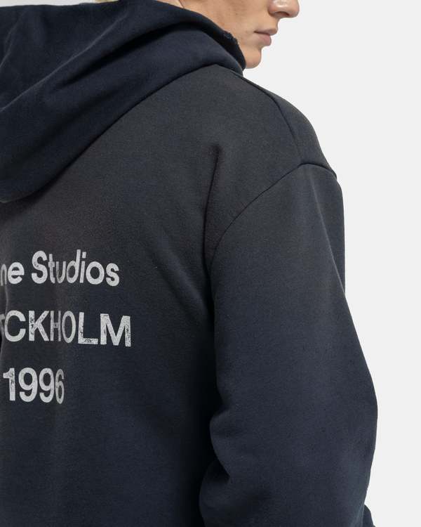 Acne Studios Logo Hooded Sweater - Black | Garmentory
